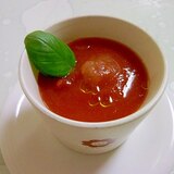 暑い時に!!冷製トマト缶のガスパチョ風スープ